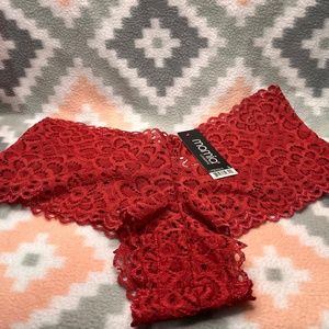 Women’s Mamia Lingerie Large Red Lacy Hipster Panties